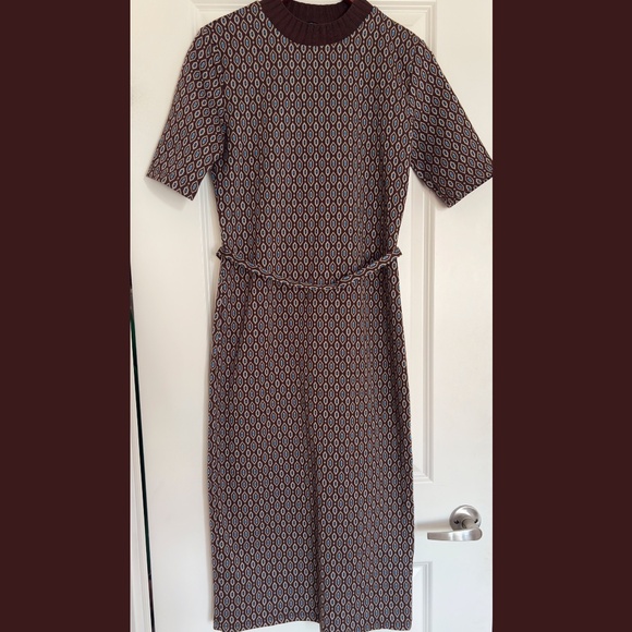 Zara Geometric Long Fitted Dress - Picture 1 of 7